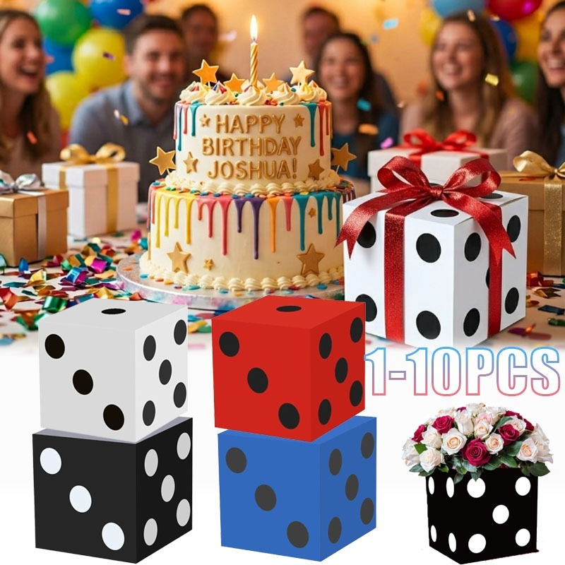 Event Party Box - 1-10PCS Casino Party Paper Dice Balloon