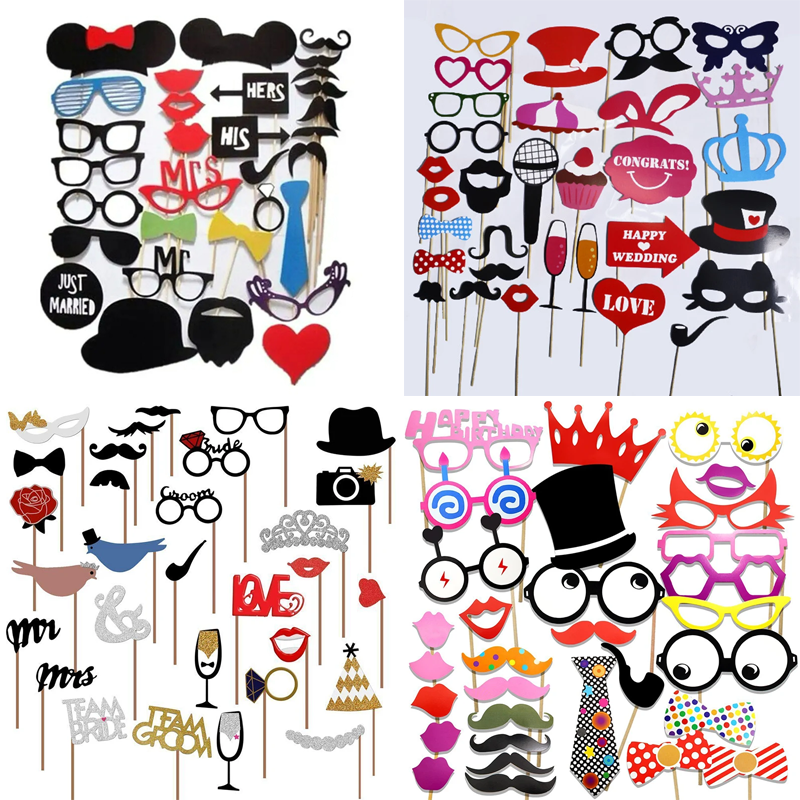 Photo Booth Frame - 31PCS/set Fun Wedding Decoration Photo Booth