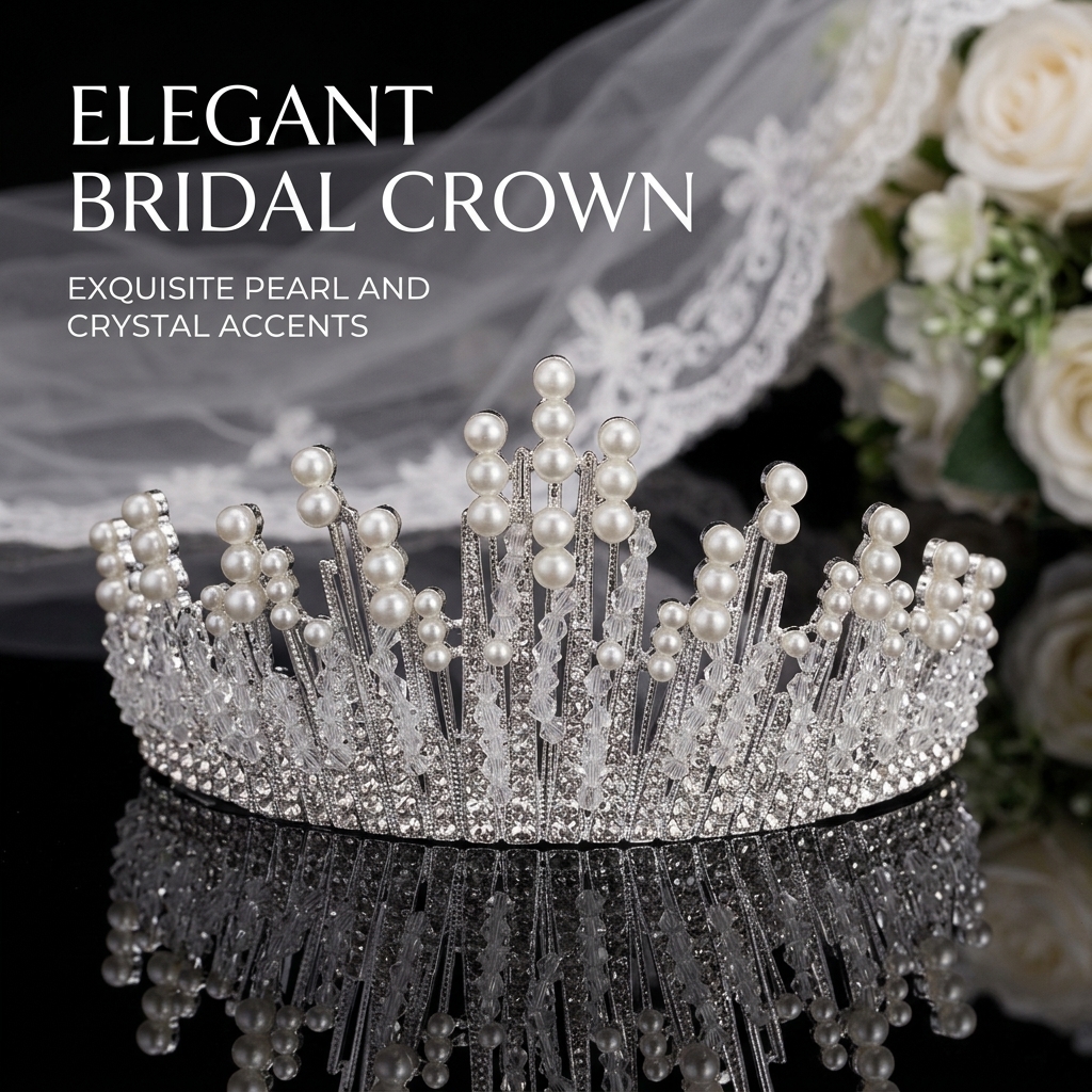 Bridal Pearl Crown Headpiece E - Event & Party Supply review and price