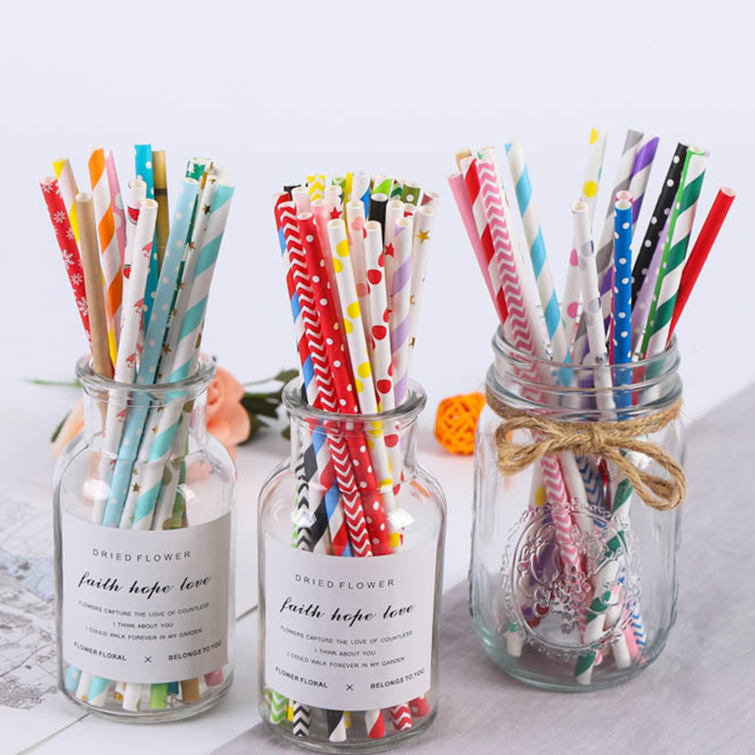 25 Pcs Colorful Disposable Pap - Paper Straw Color review and price
