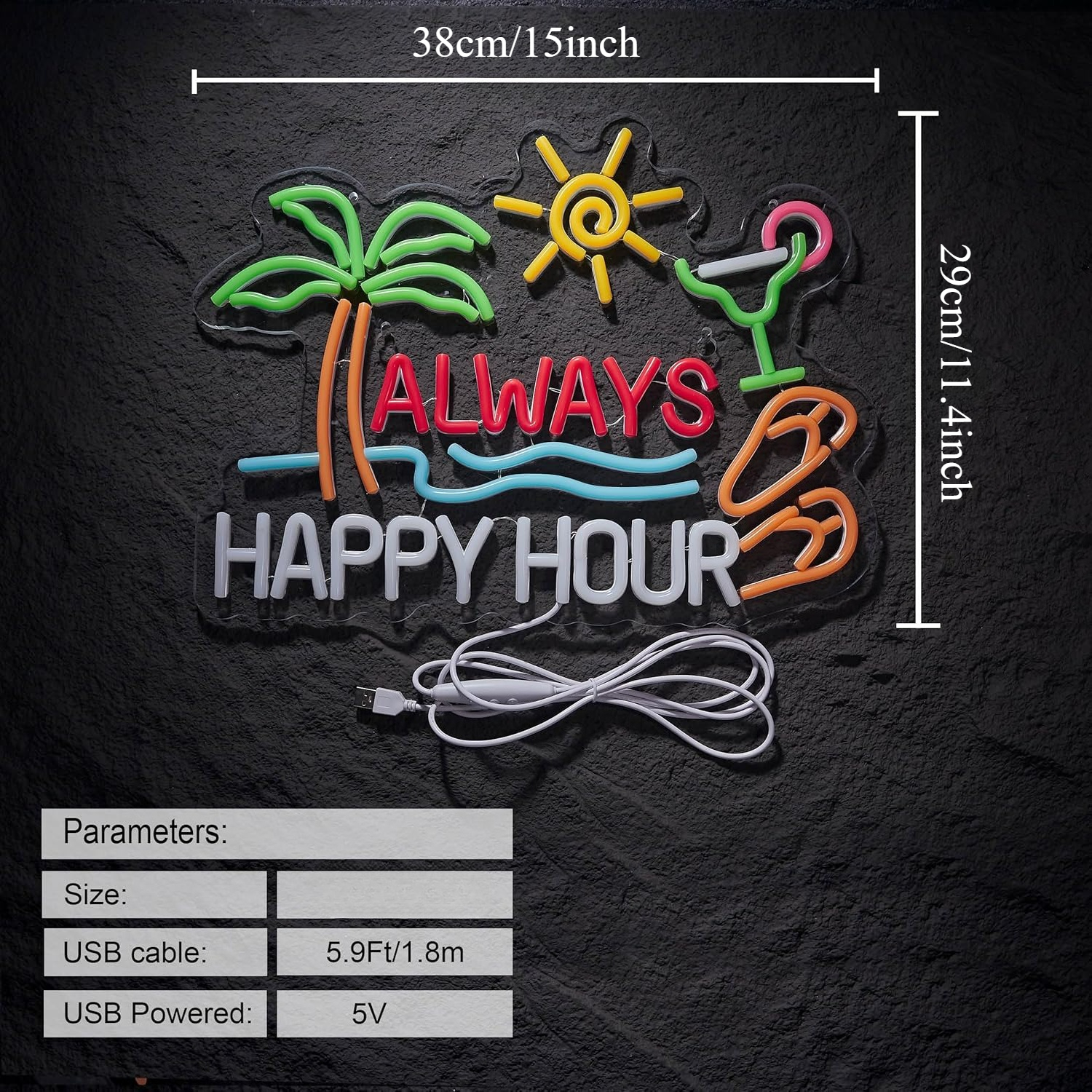 Always Happy Hour Beer Bar Neo - Neon Sign Party review and price
