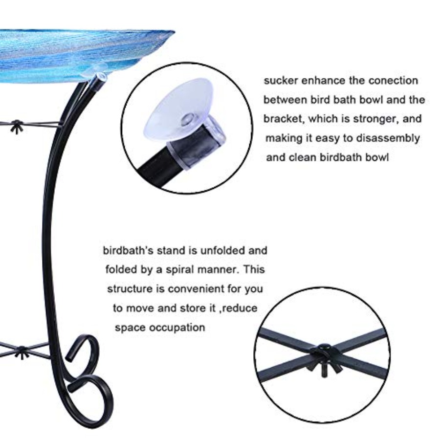 MUMTOP Outdoor Glass Birdbath  - Event Support review and price