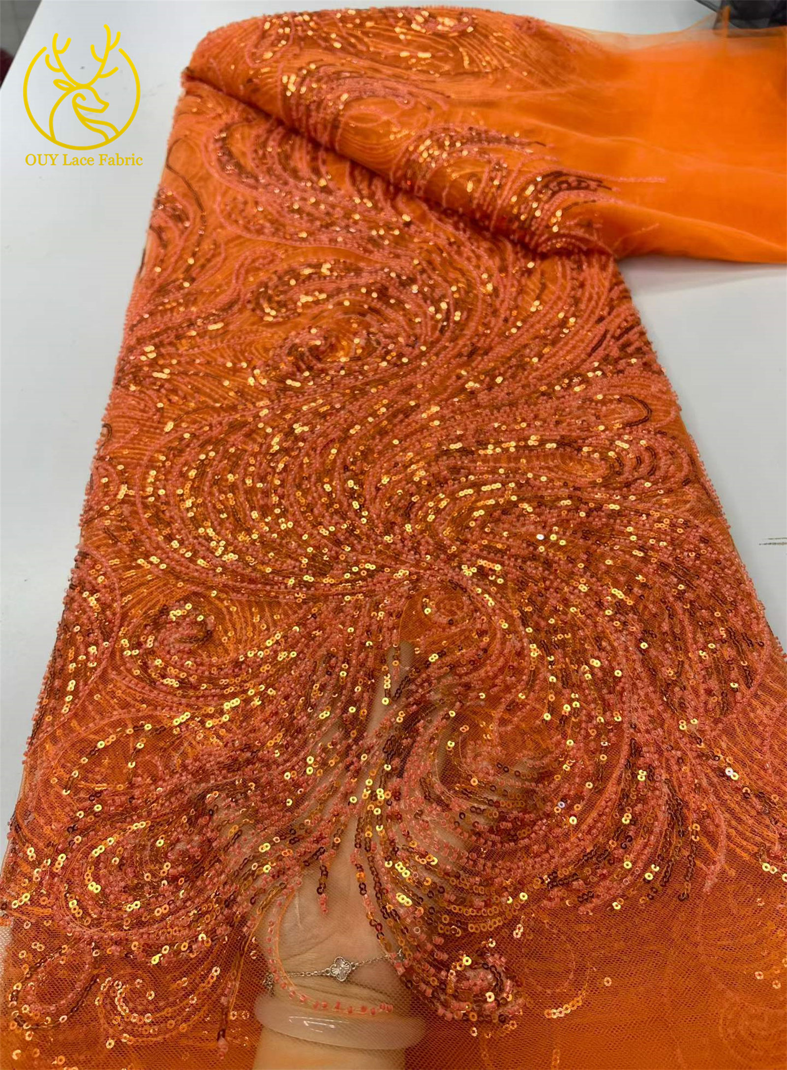 Royal Blue Beaded Sequins Lace - Glitter Tablecloth review and price