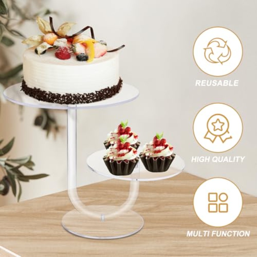2 Tier Clear Cake Stand Acryli - Cupcake Stand Tier review and price