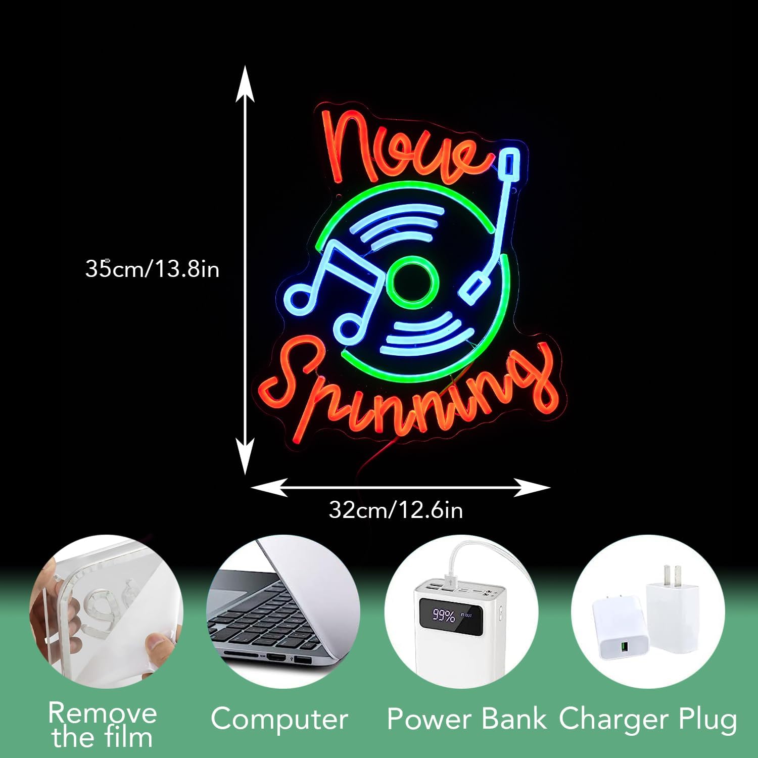 Record Neon Sign USB LED Neon  - Neon Sign Party review and price