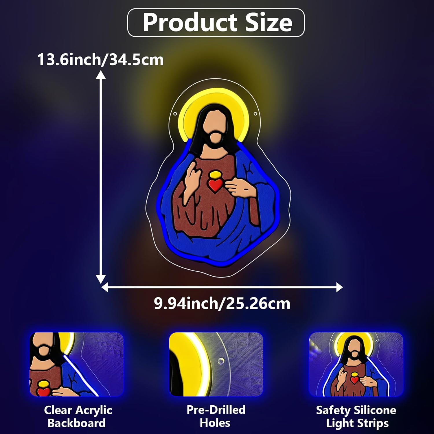 Sacred Heart of Jesus Neon Sig - Neon Sign Party review and price