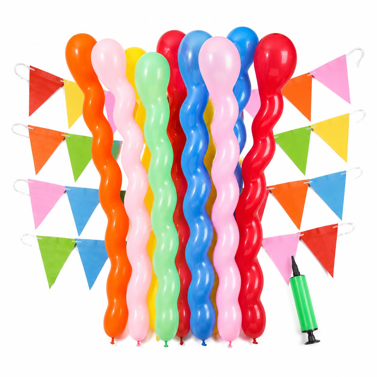 50/100/200PCS Spiral Balloons  - Balloon Pump Hand review and price