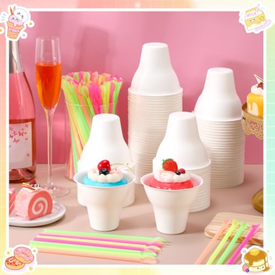Set Snow Cone Cups and Straws  - Paper Straw Color review and price