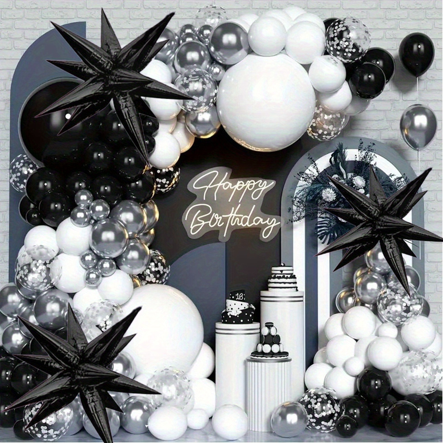 1pc/139pcs Black and White Sil - Event & Party Supply review and price