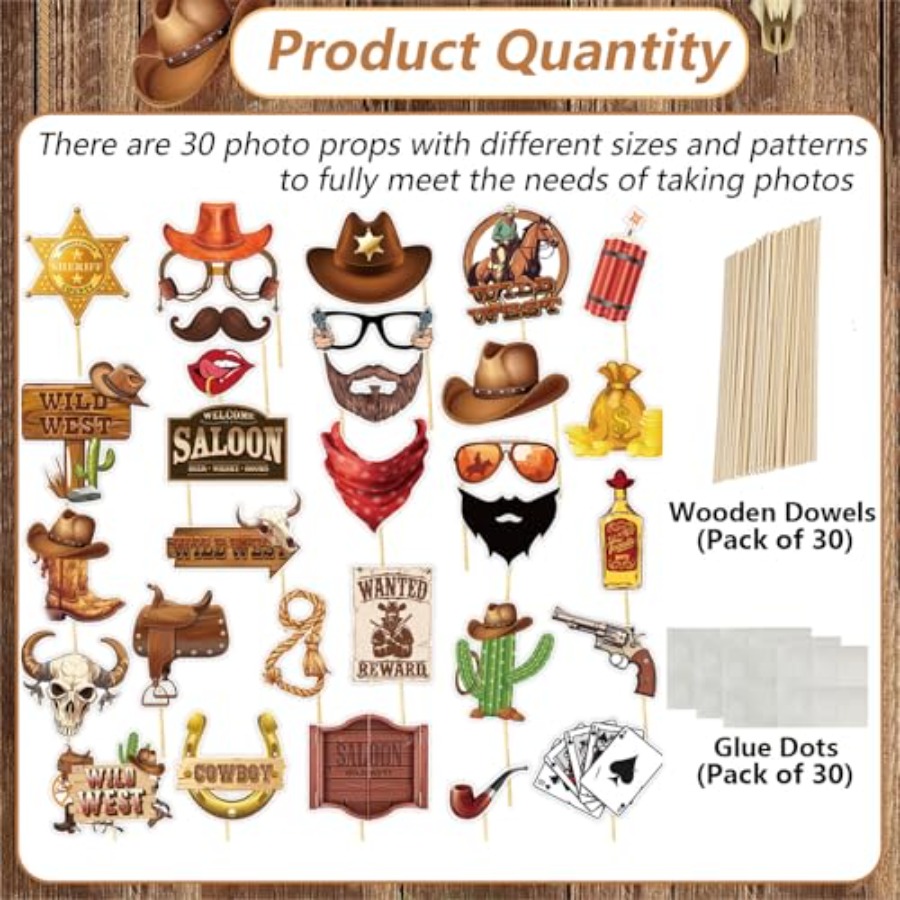 30PCS Western Cowboy Cowgirl P - Photo Booth Frame review and price