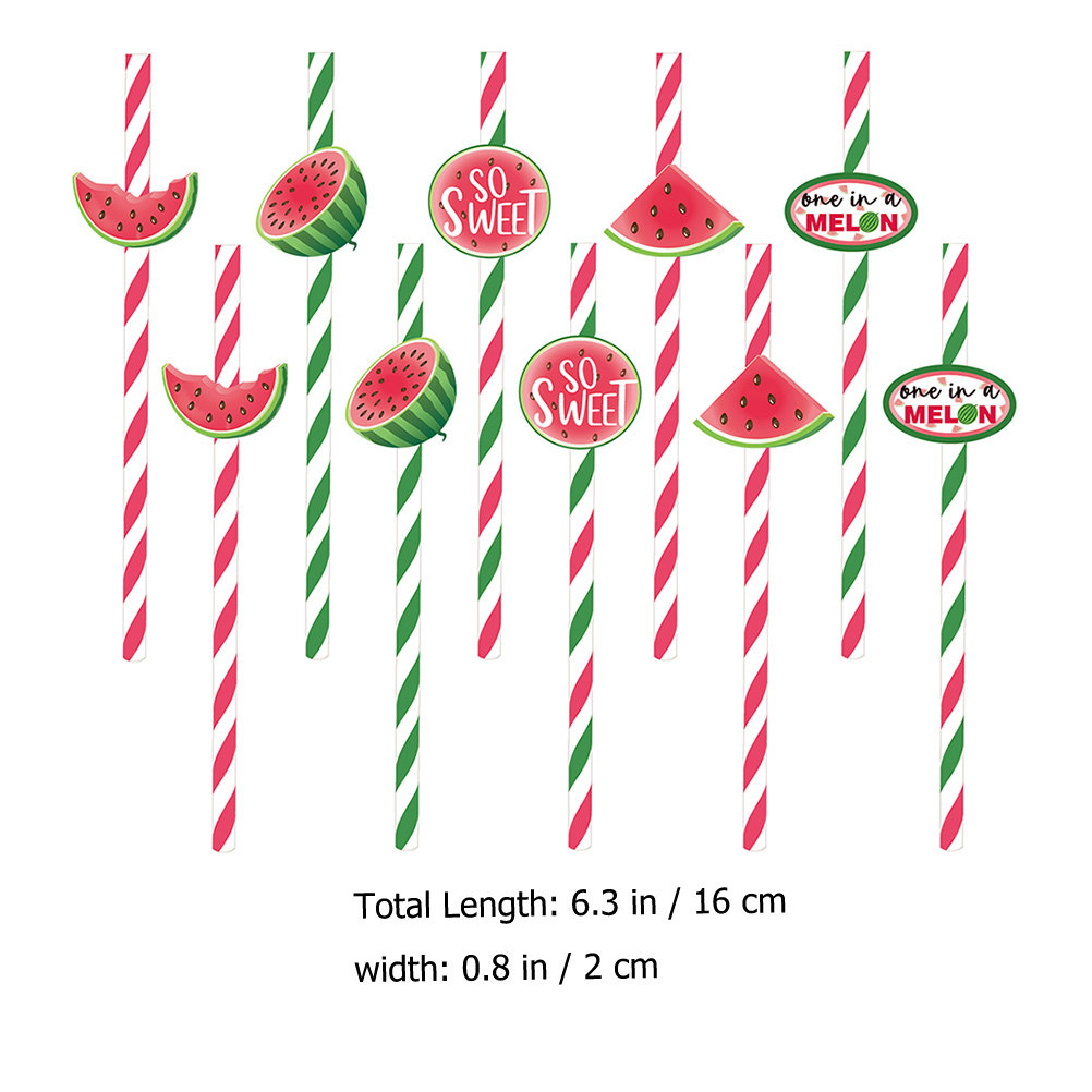 40Pcs Watermelon Disposable Pa - Paper Straw Color review and price