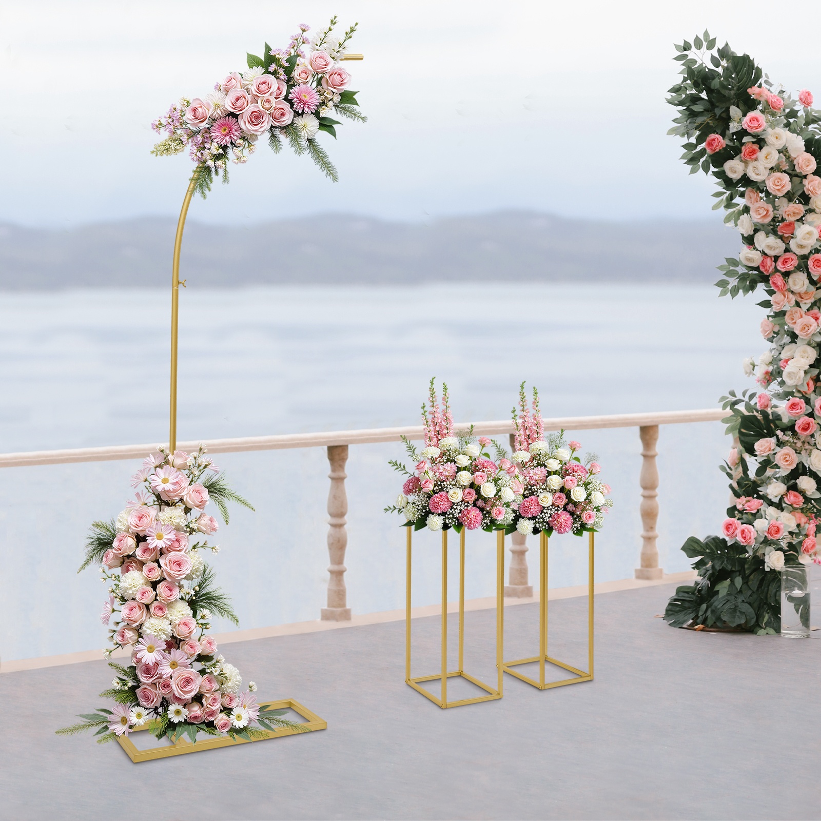 Gold Metal Square Floral Frame - Photo Booth Frame review and price